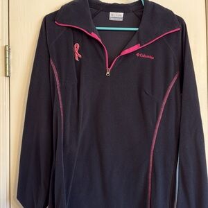 Columbia Black Pullover with Pink Trim